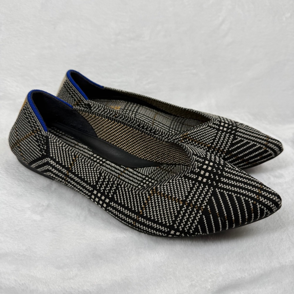 Rothy's The Point in Black Glen Plaid *RETIRED* Size‎ 8.5 RARE